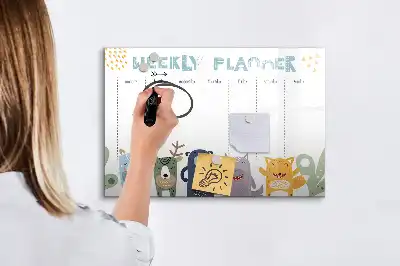Planer tygodniowy dla dzieci tablica magnetyczna do pisania