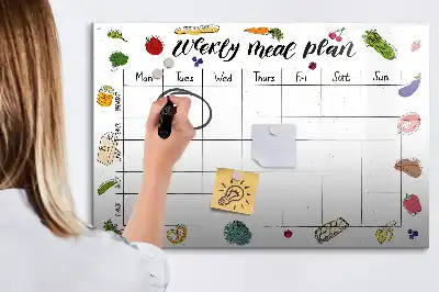 Tablica magnetyczna do pisania tygodniowy planer posiłków