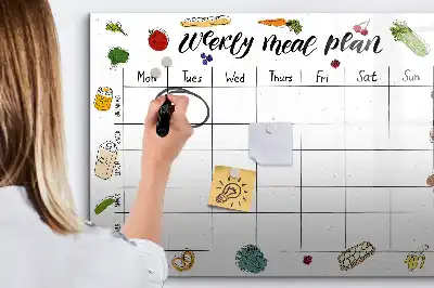 Tablica magnetyczna do pisania tygodniowy planer posiłków