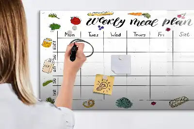 Tablica magnetyczna do pisania tygodniowy planer posiłków