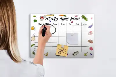 Tablica magnetyczna do pisania tygodniowy planer posiłków