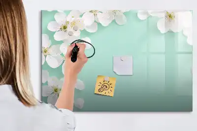 Tablica magnetyczna z pisakiem wzór pływające stokrotki