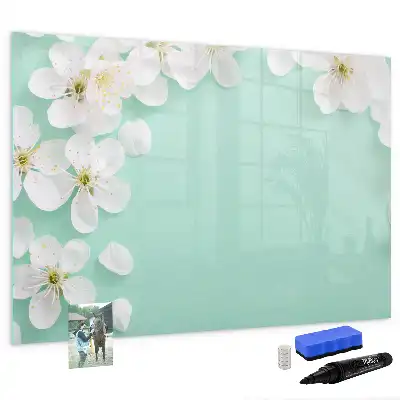 Tablica magnetyczna z pisakiem wzór pływające stokrotki