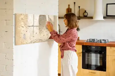 Tablica magnetyczna do pisania z motywem mapy świata w stylu vintage