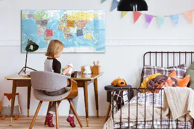 Polityczna mapa świata tablica magnetyczna z pisakiem