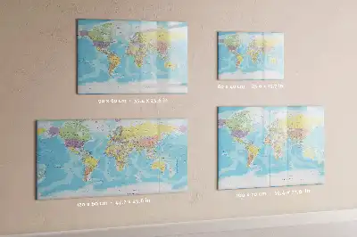 Polityczna mapa świata tablica magnetyczna z pisakiem