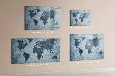 Malowana mapa świata tablica magnetyczna z pisakiem
