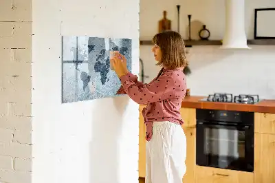 Malowana mapa świata tablica magnetyczna z pisakiem