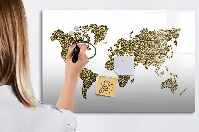 Mapa świata tablica magnetyczna z pisakiem
