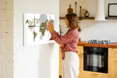 Mapa świata tablica magnetyczna z pisakiem