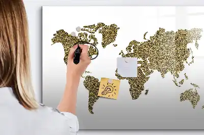 Mapa świata tablica magnetyczna z pisakiem