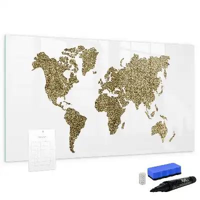 Mapa świata tablica magnetyczna z pisakiem
