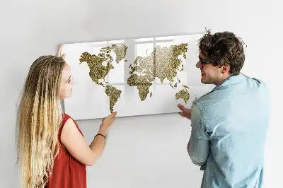 Mapa świata tablica magnetyczna z pisakiem