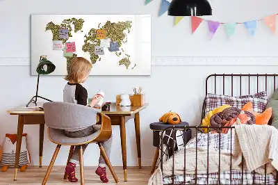Mapa świata tablica magnetyczna z pisakiem