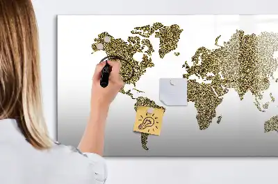 Mapa świata tablica magnetyczna z pisakiem