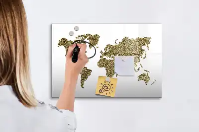 Mapa świata tablica magnetyczna z pisakiem
