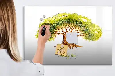 Tablica magnetyczna z motywem drzewa genealogicznego do pisania