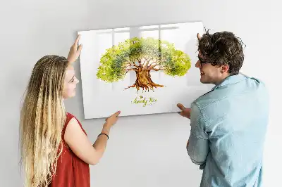 Tablica magnetyczna z motywem drzewa genealogicznego do pisania