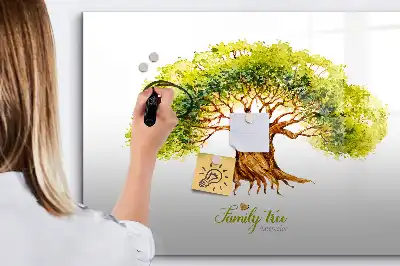 Tablica magnetyczna z motywem drzewa genealogicznego do pisania
