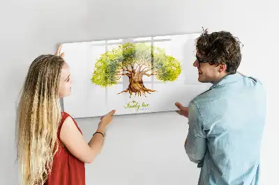 Tablica magnetyczna z motywem drzewa genealogicznego do pisania