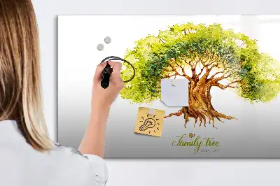 Tablica magnetyczna z motywem drzewa genealogicznego do pisania