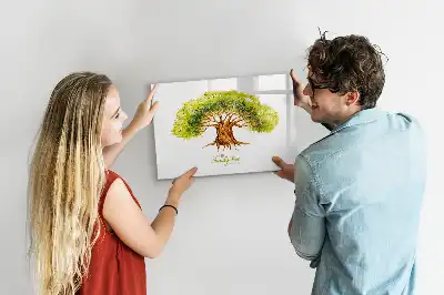 Tablica magnetyczna z motywem drzewa genealogicznego do pisania