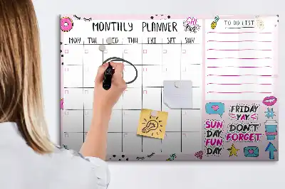 Tablica magnetyczna do pisania planer miesięczny
