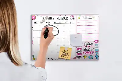 Tablica magnetyczna do pisania planer miesięczny