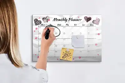 Tablica magnetyczna z pisakiem stylowy planer miesięczny