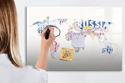 Mapa świata tablica magnetyczna z pisakiem