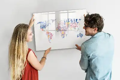 Mapa świata tablica magnetyczna z pisakiem