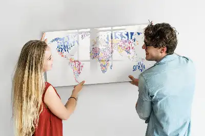 Mapa świata tablica magnetyczna z pisakiem