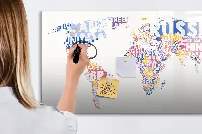Mapa świata tablica magnetyczna z pisakiem