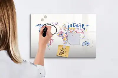 Mapa świata tablica magnetyczna z pisakiem