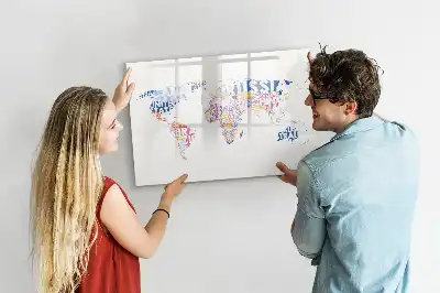 Mapa świata tablica magnetyczna z pisakiem