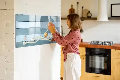 Tablica magnetyczna do pisania z motywem desek z roślinami i muszlami