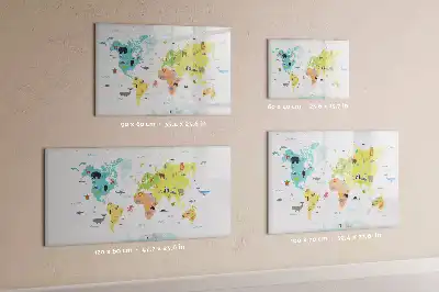 Tablica magnetyczna z pisakiem mapa świata zwierząt