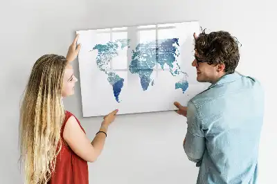 Mapa świata tablica magnetyczna do pisania