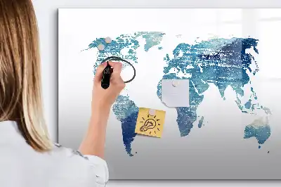 Mapa świata tablica magnetyczna do pisania