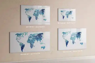Mapa świata tablica magnetyczna do pisania