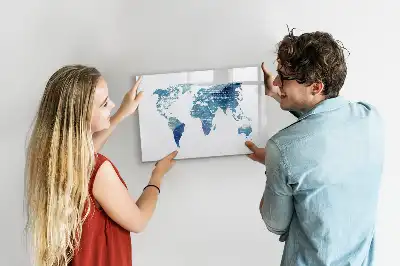 Mapa świata tablica magnetyczna do pisania