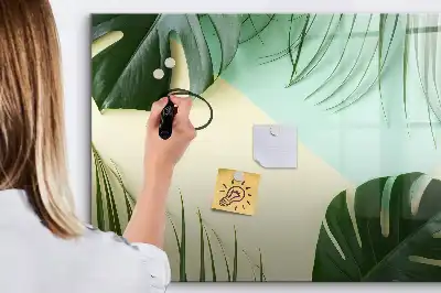 Tablica magnetyczna z pisakiem wzór liście monstery