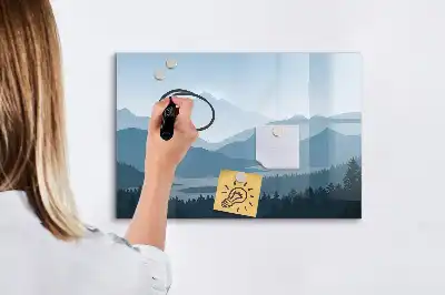 Tablica magnetyczna z pisakiem z motywem krajobrazu górskiego