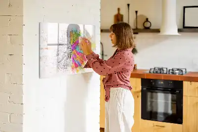Tablica magnetyczna z pisakiem z motywem abstrakcji mózgu