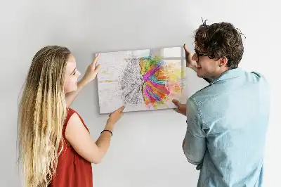 Tablica magnetyczna z pisakiem z motywem abstrakcji mózgu
