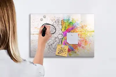 Tablica magnetyczna z pisakiem z motywem abstrakcji mózgu