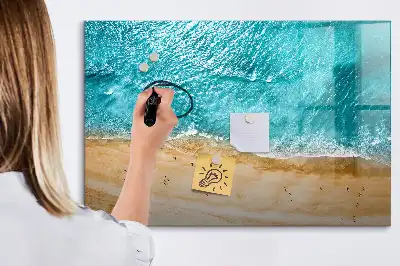 Tablica magnetyczna z pisakiem morska plaża z ludźmi