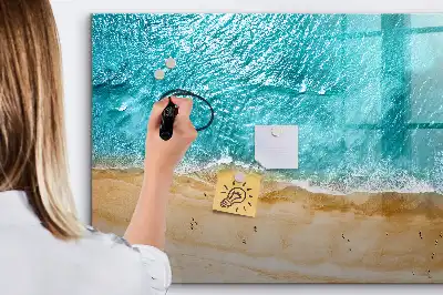 Tablica magnetyczna z pisakiem morska plaża z ludźmi