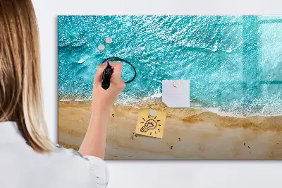 Tablica magnetyczna z pisakiem morska plaża z ludźmi