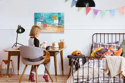 Tablica magnetyczna z pisakiem morska plaża z ludźmi